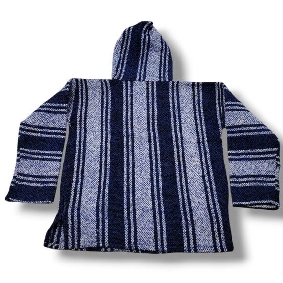 Baja Sweater Size Small Baja Hoodie Mexico Mexican Style Knit Sweatshirt W/ Flaw - Picture 4 of 7